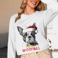 Boston Terrier Santa Claus Hat Merry Christmas Dog X-Mas Women Long Sleeve T-Shirt, novelty gifts, funny gifts
