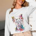 Boston Terrier Splash Women Long Sleeve T-Shirt, novelty gifts, funny gifts