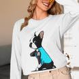 Boston Terrier Tattoos I Love Mom Women Long Sleeve T-Shirt, novelty gifts, funny gifts