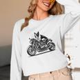 Cool Boston Terrier Riding a Motorcycle Biker Dog Lover For Men Women Kids Women Long Sleeve T-Shirt, novelty gifts, funny gifts