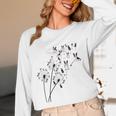 Dandelion Boston Terrier Flower Floral Bostie Tree Women Long Sleeve T-Shirt, novelty gifts, funny gifts