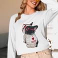 Girls I Heart Mom Love Mama Boston Terrier Dog Lover Women Long Sleeve T-Shirt, novelty gifts, funny gifts