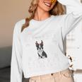 Ugly Xmas Sweater Style Boston Terrier Reindeer Christmas Women Long Sleeve T-Shirt, novelty gifts, funny gifts