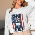 Vintage Boston Terrier Dog American USA US Flag Pets Lovers Women Long Sleeve T-Shirt, novelty gifts, funny gifts