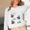 Xmas Tree Santa Riding Boston Terrier Christmas Women Long Sleeve T-Shirt, novelty gifts, funny gifts
