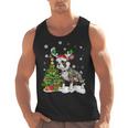 Boston Terrier Christmas Tree Lights Santa Hat Men Tank Top, Boston Terrier Christmas Gifts, trending gift
