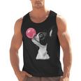 Boston Terrier Dog Blowing Chewing Bubble Gum Pink Men Tank Top, trending gift