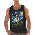 Boston Terrier Dog Starry Night Painting Men Tank Top, trending gift