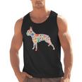 Boston Terrier Watercolor Flowers Men Tank Top, trending gift