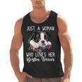 Just a Woman Who Loves Her Boston Terrier Cute Dog Mom Men Tank Top, Mom Gifts, Boston Terrier Mom Gifts, trending gift