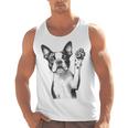 Boston Terrier Dog Raising Paw Idea Men Women Men Tank Top, trending gift