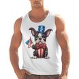 Boston Terrier Puppy Dog Holds His American Flag 4th Of July Men Tank Top, American Boston Terrier Gifts, Boston Terrier 4th Of July Gifts, trending gift