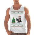 Ugly Christmas Tree Lights Xmas Santa Riding Boston Terrier Men Tank Top, Boston Terrier Christmas Gifts, Boston Terrier Riding Gifts, trending gift