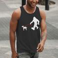 Bigfoot Walking With Bull Terrier Dog Men Tank Top, funny gift