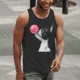 Boston Terrier Dog Blowing Chewing Bubble Gum Pink Men Tank Top, funny gift