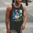Boston Terrier Dog Starry Night Painting Men Tank Top, funny gift