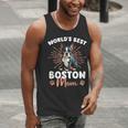Boston Terrier Groovy World's Best Boston Mom Men Tank Top, Boston Terrier Mom Tank Tops, funny gift