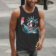 Boston Terrier Selfie Statue Of Liberty 4th Of July American Men Tank Top, American Boston Terrier Tank Tops, Boston Terrier 4th Of July Tank Tops, funny gift
