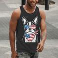 Boston Terrier USA Flag Sunglasses Patriotic 4th Of July Men Tank Top, Patriotic Boston Terrier Tank Tops, Boston Terrier 4th Of July Tank Tops, funny gift