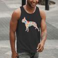 Boston Terrier Watercolor Flowers Men Tank Top, funny gift