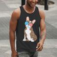 Brindle Boston Terrier Dog Patriotic Shirt USA Flag Men Tank Top, Patriotic Boston Terrier Tank Tops, funny gift
