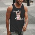 Brown Boston Terrier With Flowers And Feathers Men Tank Top, funny gift