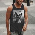 Dog Mom Dad Alien Selfie Boston Terrier UFO For Men Women Men Tank Top, Boston Terrier Mom Tank Tops, Boston Terrier Dad Tank Tops, funny gift