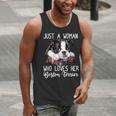 Just a Woman Who Loves Her Boston Terrier Cute Dog Mom Men Tank Top, Boston Terrier Mom Tank Tops, funny gift