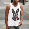 Boston Terrier American Flag Men Tank Top, American Boston Terrier Tank Tops, funny gift