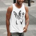 Boston Terrier Dog Raising Paw Idea Men Women Men Tank Top, funny gift
