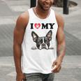 Boston Terrier I Heart My Dog Dog Lover Men Tank Top, funny gift