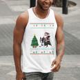 Ugly Christmas Tree Lights Xmas Santa Riding Boston Terrier Men Tank Top, Boston Terrier Christmas Tank Tops, Boston Terrier Riding Tank Tops, funny gift