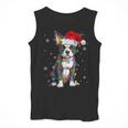 Boston Terrier Christmas Santa Hat Tree Lights Pajama Men Tank Top, Boston Terrier Christmas Gifts, funny design