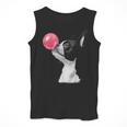 Boston Terrier Dog Blowing Chewing Bubble Gum Pink Men Tank Top, funny design