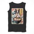 Boston Terrier Ramen Noodles Japanese Art Retro Ocean Waves Men Tank Top, funny design