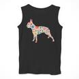 Boston Terrier Watercolor Flowers Men Tank Top, funny design