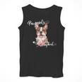Brown Boston Terrier With Flowers And Feathers Men Tank Top, funny design