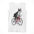 Boston Terrier Riding Bicycle Cute Bostie Biker Raglan Baseball Tee Men Tank Top, Boston Terrier Riding Gifts, funny design