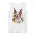 Floral Boston Terrier Men Tank Top, funny design