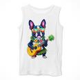 Hawaiian Boston Terrier & Pineapple Ukulele Summer Vacation Men Tank Top, funny design