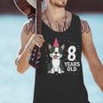 8 Years Old Birthday Boston Terrier Dog Lover 8th Party Kid Men Tank Top, gift for family, gift for coworker