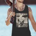 Boston Terrier Dog UFO Alien Extraterrestrial Selfie Men Tank Top, gift for family, gift for coworker