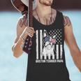 Boston Terrier Papa Cool Dog Lover USA American Flag Men Women Men Tank Top, American Boston Terrier Tank Tops, gift for family, gift for coworker