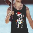 Boston Terrier Santa Christmas Lights Xmas Dog Lover Men Women Kids Men Tank Top, Boston Terrier Christmas Tank Tops, gift for family, gift for coworker