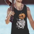 Halloween Skeleton Boston Terrier Men Tank Top, Boston Terrier Halloween Tank Tops, gift for family, gift for coworker