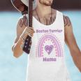 Boston Terrier Mama Cute Rainbow Paw Heart Shape Men Tank Top, gift for family, gift for coworker