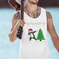 Boston Terrier Santa Hat Dabbing Around The Christmas Tree Men Tank Top, Boston Terrier Christmas Tank Tops, gift for family, gift for coworker