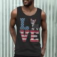 4th Of July Decor Patriotic LOVE Boston Terrier USA Flag Men Tank Top, novelty gifts, funny gifts