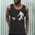 Bigfoot Walking With Bull Terrier Dog Men Tank Top, novelty gifts, funny gifts