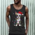 Boston Terrier Christmas Santa Hat Tree Lights Pajama Men Tank Top, novelty gifts, funny gifts